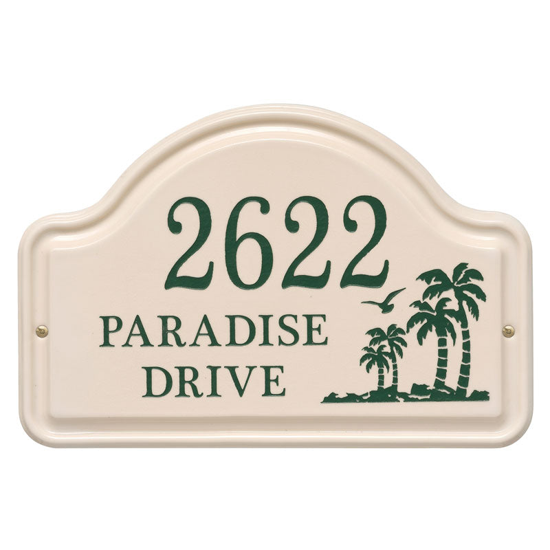 Whitehall Products Personalized Palm Ceramic Arch Plaque Green Etching