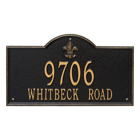 Whitehall Products Bayou Vista Estate Wall Plaque Two Lines Black/gold