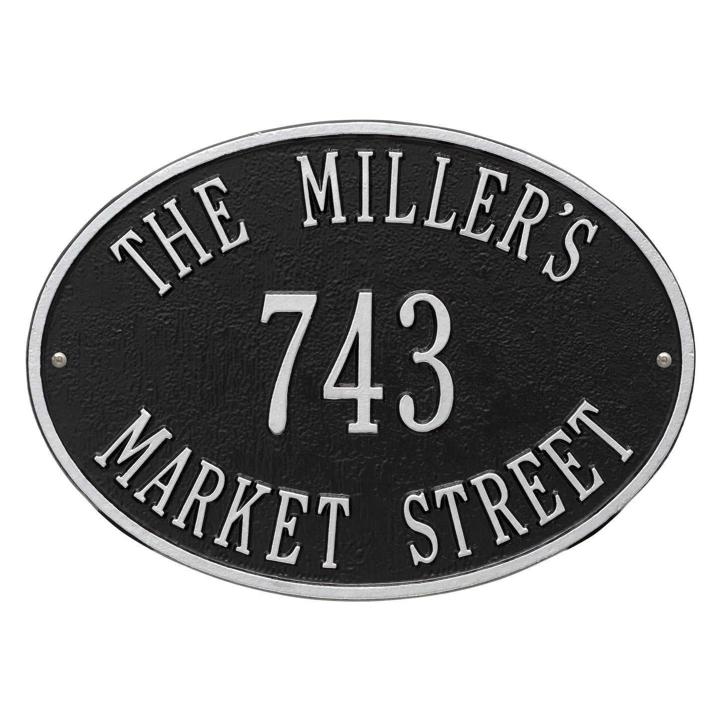 Hawthorne Oval Address Plaque - Three Lines