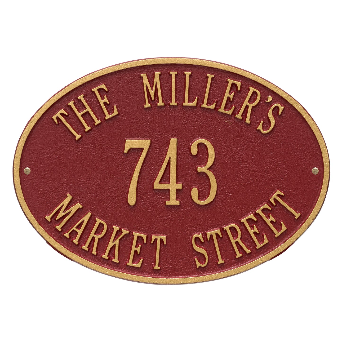 Hawthorne Oval Address Plaque - Three Lines