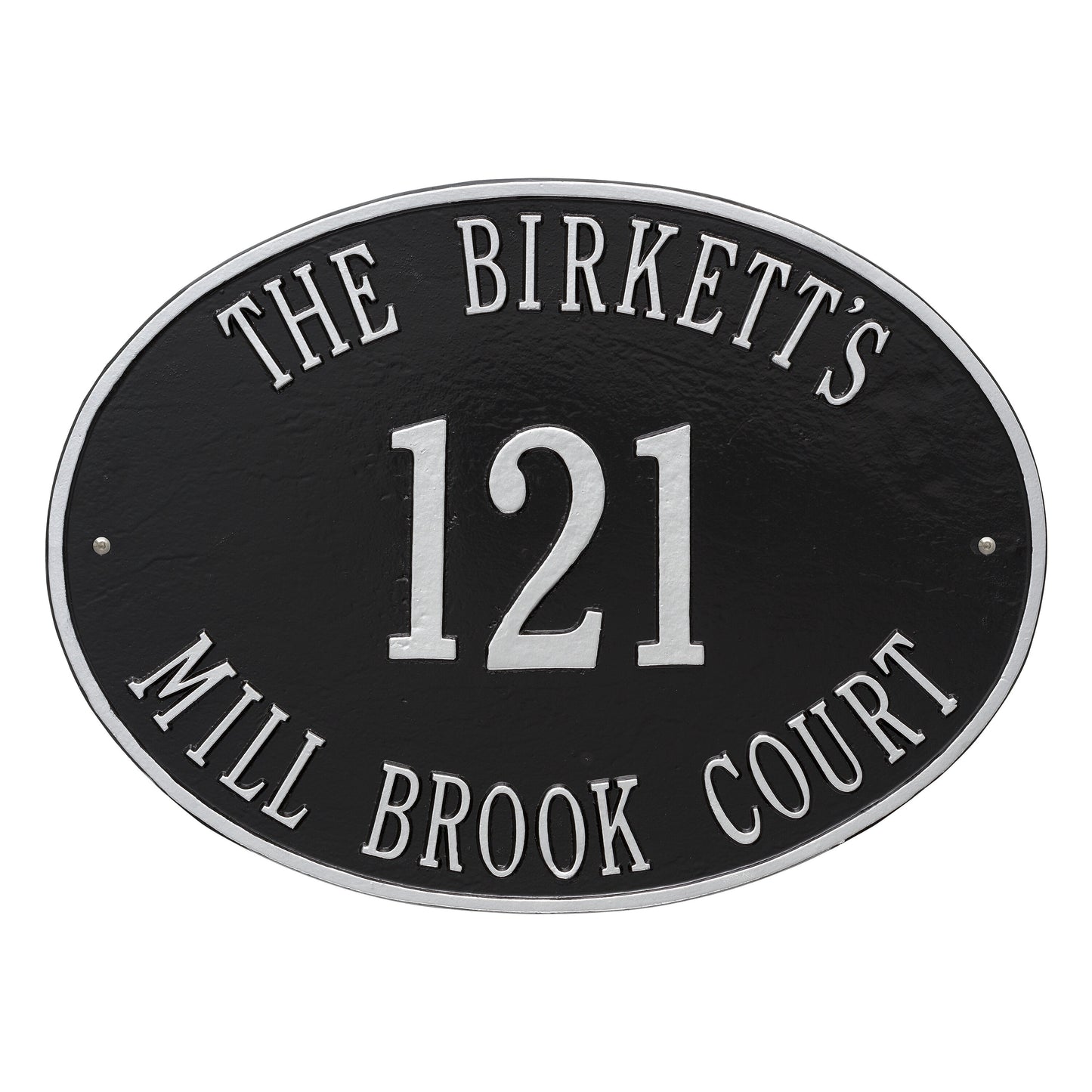Large Hawthorne Oval Address Plaque - Three Lines