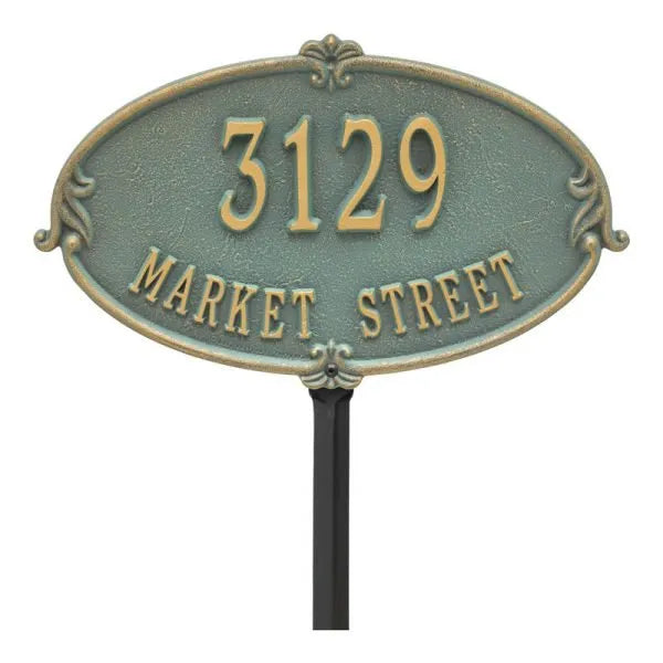 Montecarlo Standard Lawn Address Plaque - Two Line