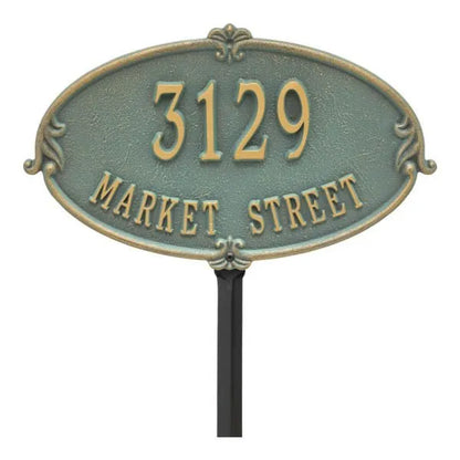 Montecarlo Standard Lawn Address Plaque - Two Line