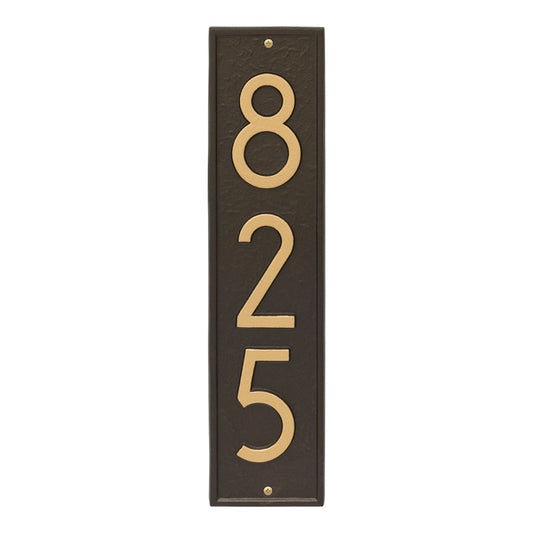 Whitehall Products Delaware Modern Personalized Vertical Wall Plaque One Line Aged Bronze