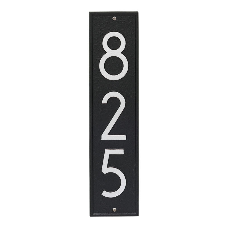 Whitehall Products Delaware Modern Personalized Vertical Wall Plaque One Line Black/silver