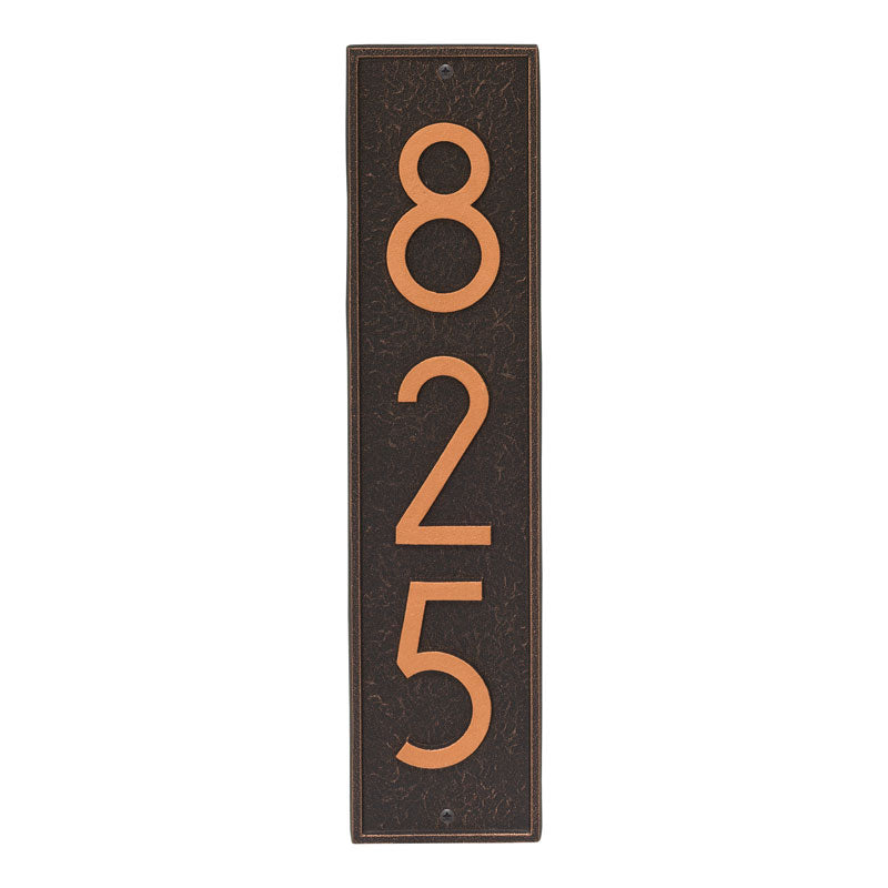 Whitehall Products Delaware Modern Personalized Vertical Wall Plaque One Line Oil Rubbed Bronze