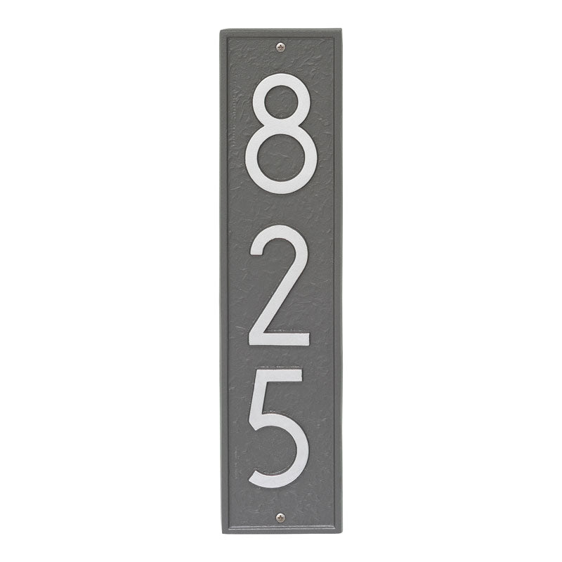 Whitehall Products Delaware Modern Personalized Vertical Wall Plaque One Line Pewter/silver