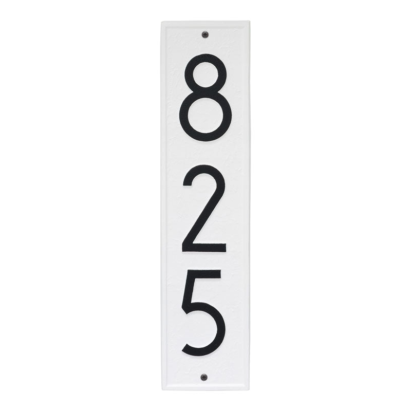Whitehall Products Delaware Modern Personalized Vertical Wall Plaque One Line White/black