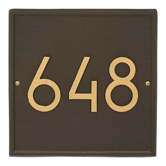 Whitehall Products Square Modern Personalized Wall Plaque One Line Aged Bronze