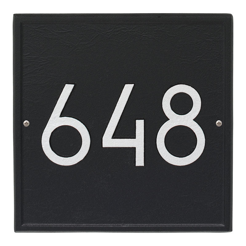 Whitehall Products Square Modern Personalized Wall Plaque One Line Black/silver