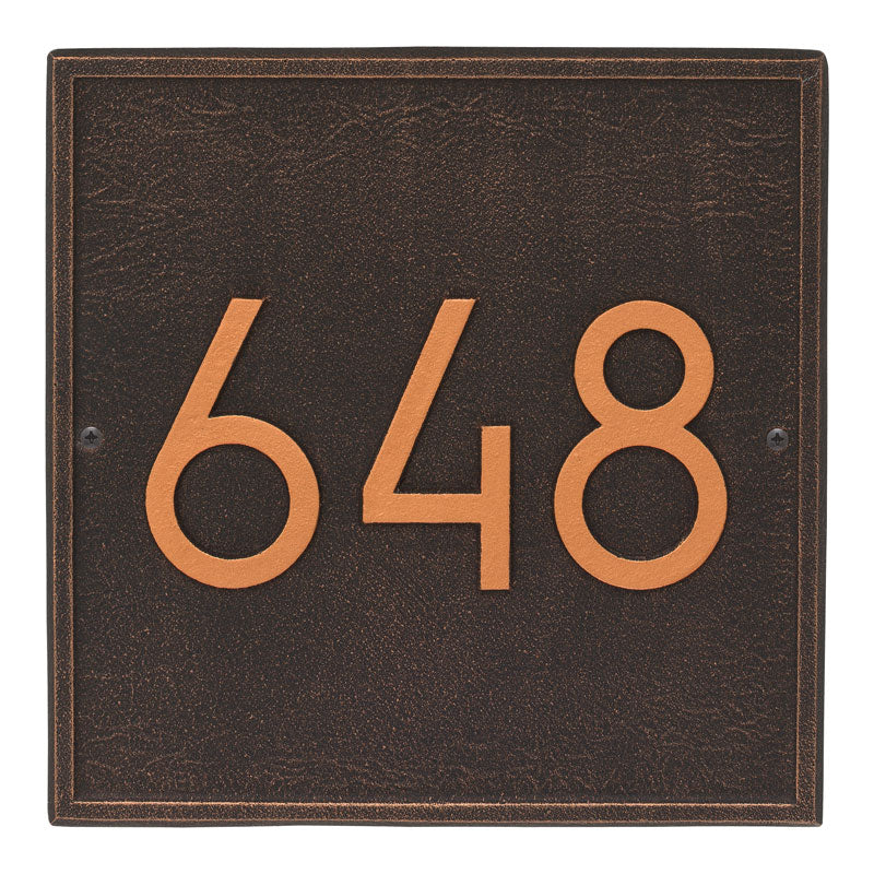 Whitehall Products Square Modern Personalized Wall Plaque One Line Oil Rubbed Bronze