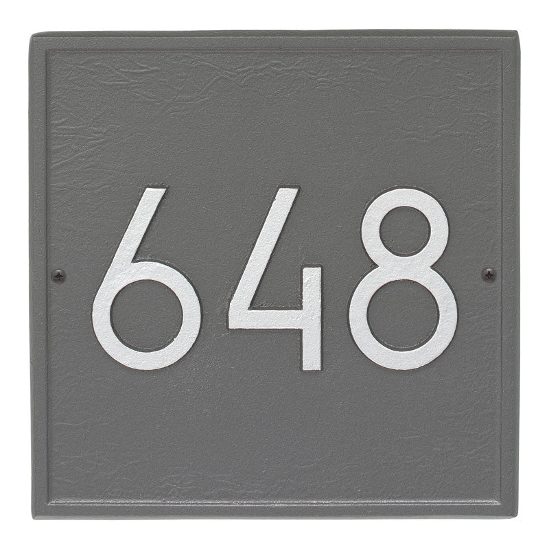 Whitehall Products Square Modern Personalized Wall Plaque One Line Pewter/silver