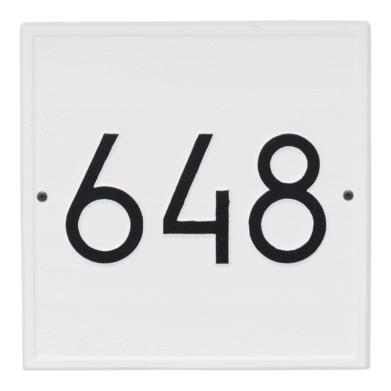 Whitehall Products Square Modern Personalized Wall Plaque One Line White/black