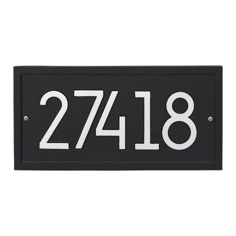 Whitehall Products Rectangle Modern Personalized Wall Plaque One Line Black/silver