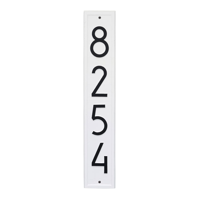 Whitehall Products Vertical Modern Personalized Wall Plaque One Line White/black