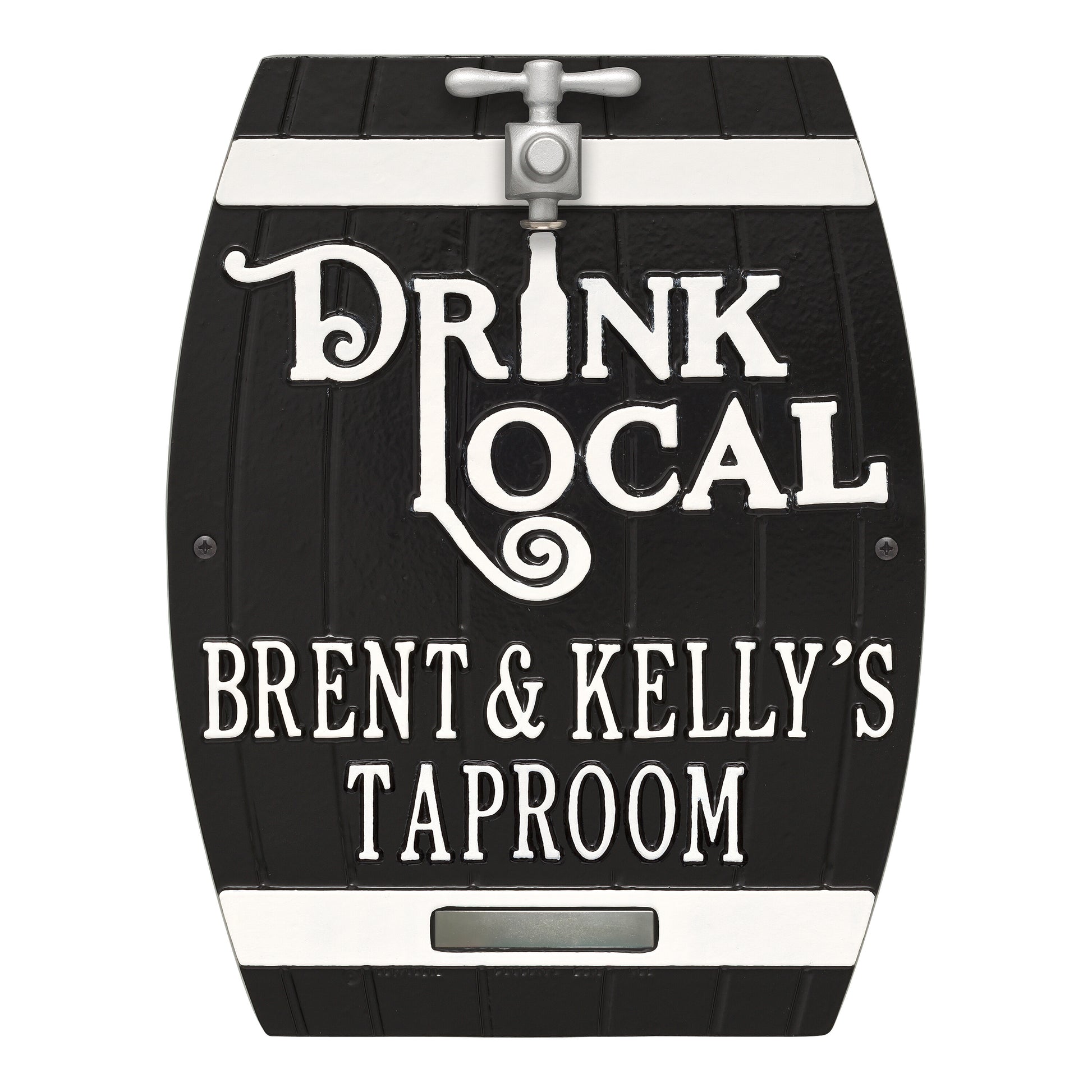 Whitehall Products Drink Local Barrel Personalized Plaque Two Lines Green/gold