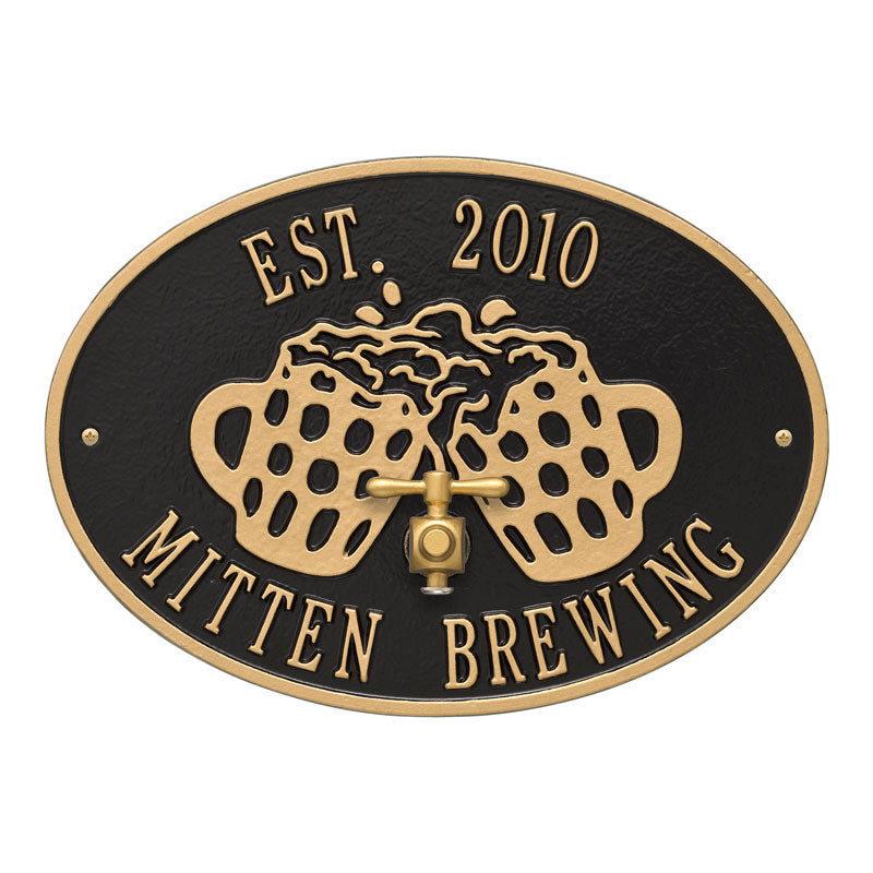 Whitehall Products Beers And Cheers Personalized Plaque Two Lines Black/white