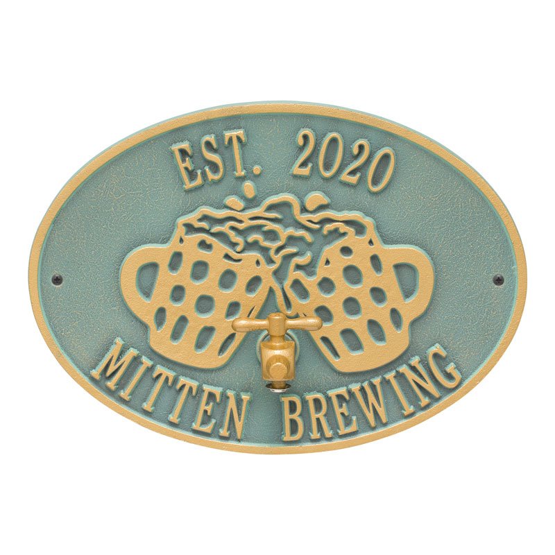 Whitehall Products Beers And Cheers Personalized Plaque Two Lines Oil Rubbed Bronze