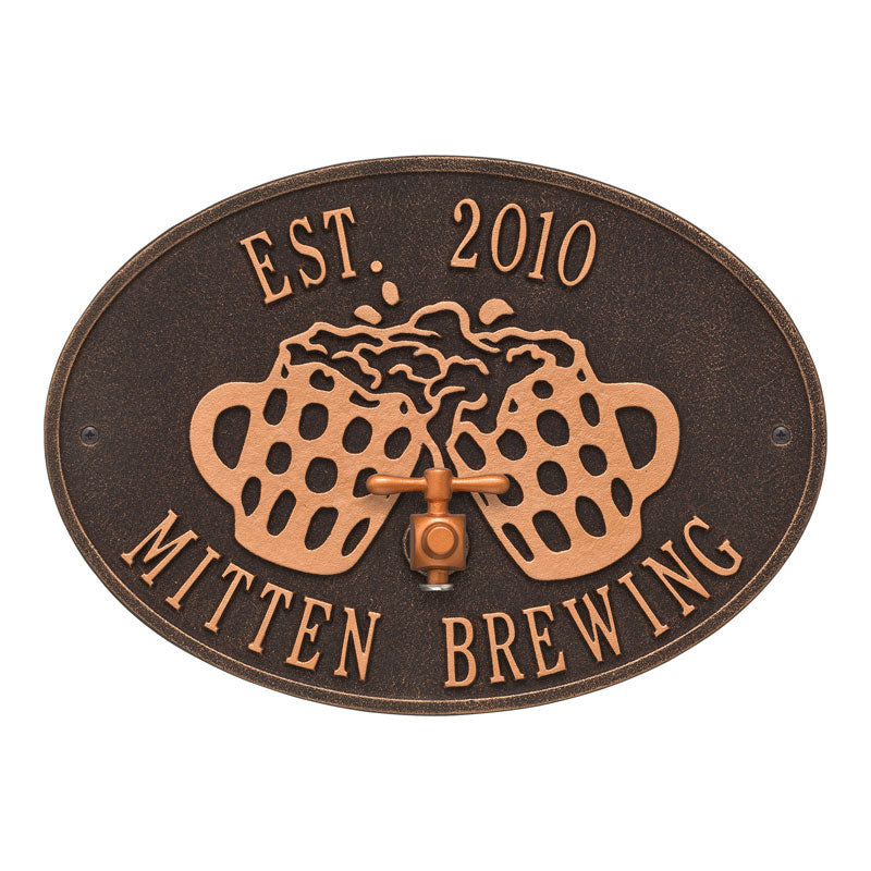 Whitehall Products Beers And Cheers Personalized Plaque Two Lines Red/gold