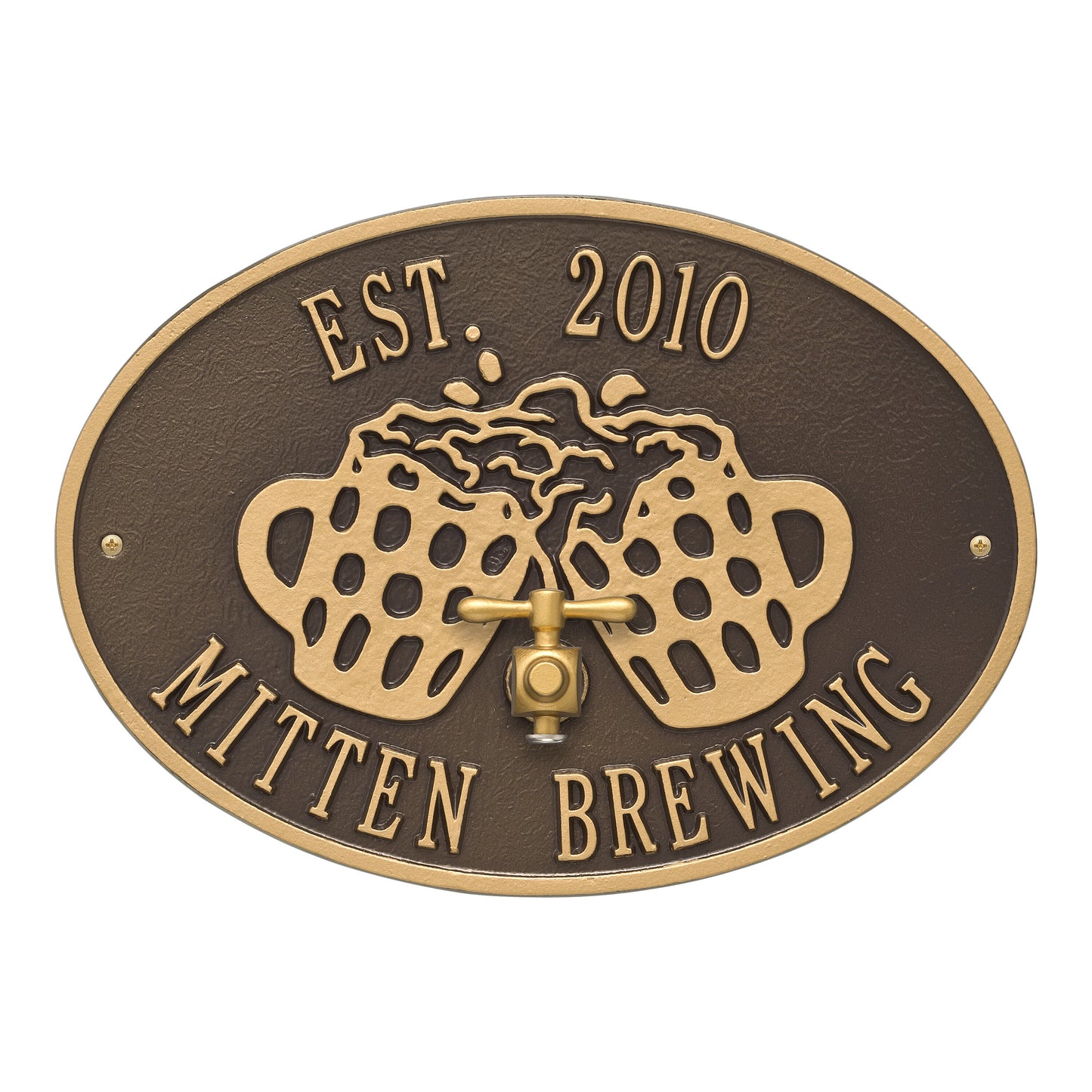 Whitehall Products Beers And Cheers Personalized Plaque Two Lines White/gold