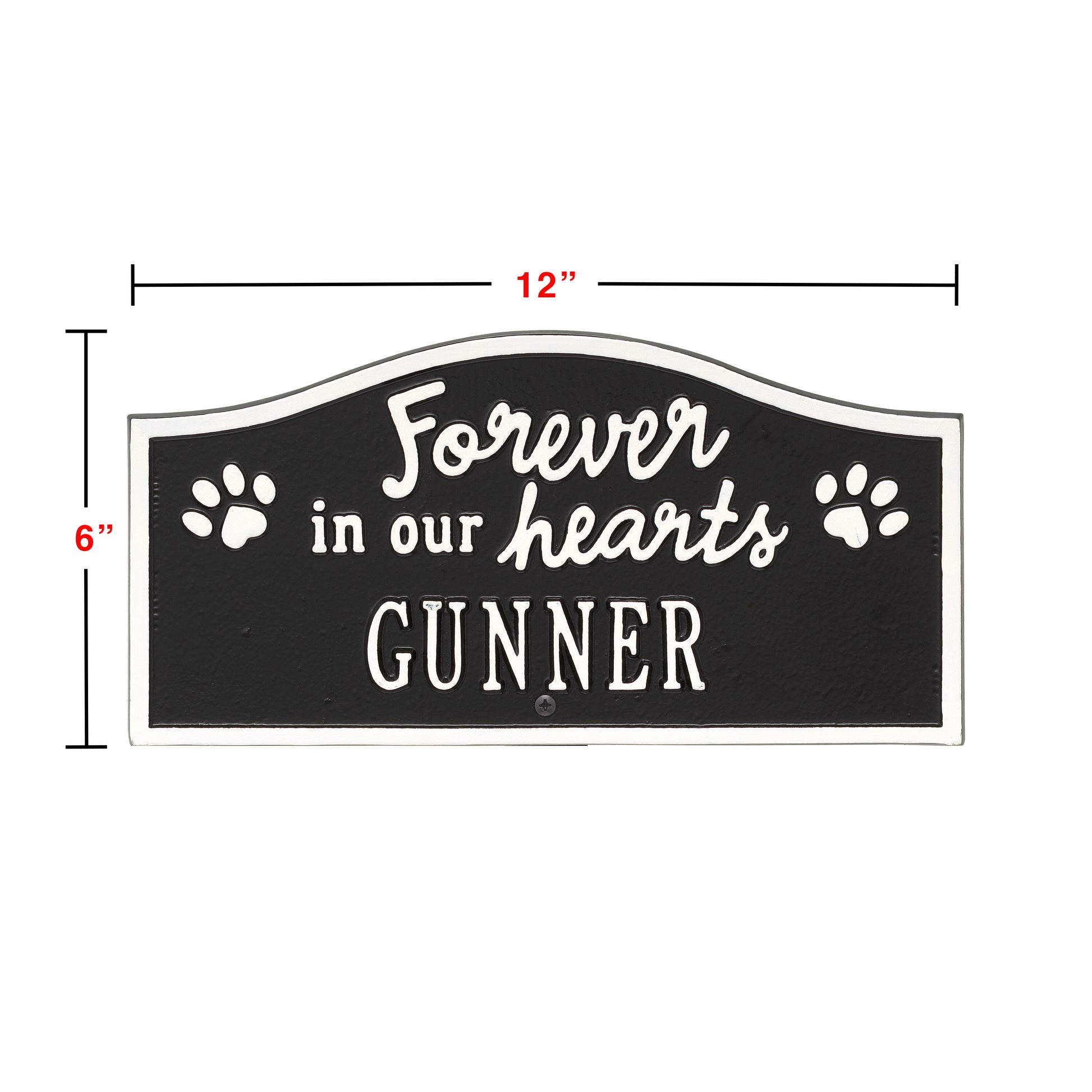 Whitehall Products Forever In Our Hearts Personalized Pet Memorial Yard Sign One Line Black/gold