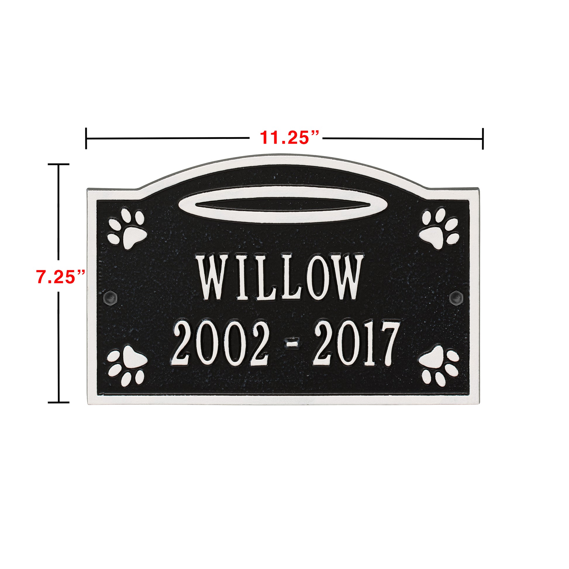 Whitehall Products Angel In Heaven Pet Memorial Personalized Wall Or Ground Plaque Two Lines Black/gold