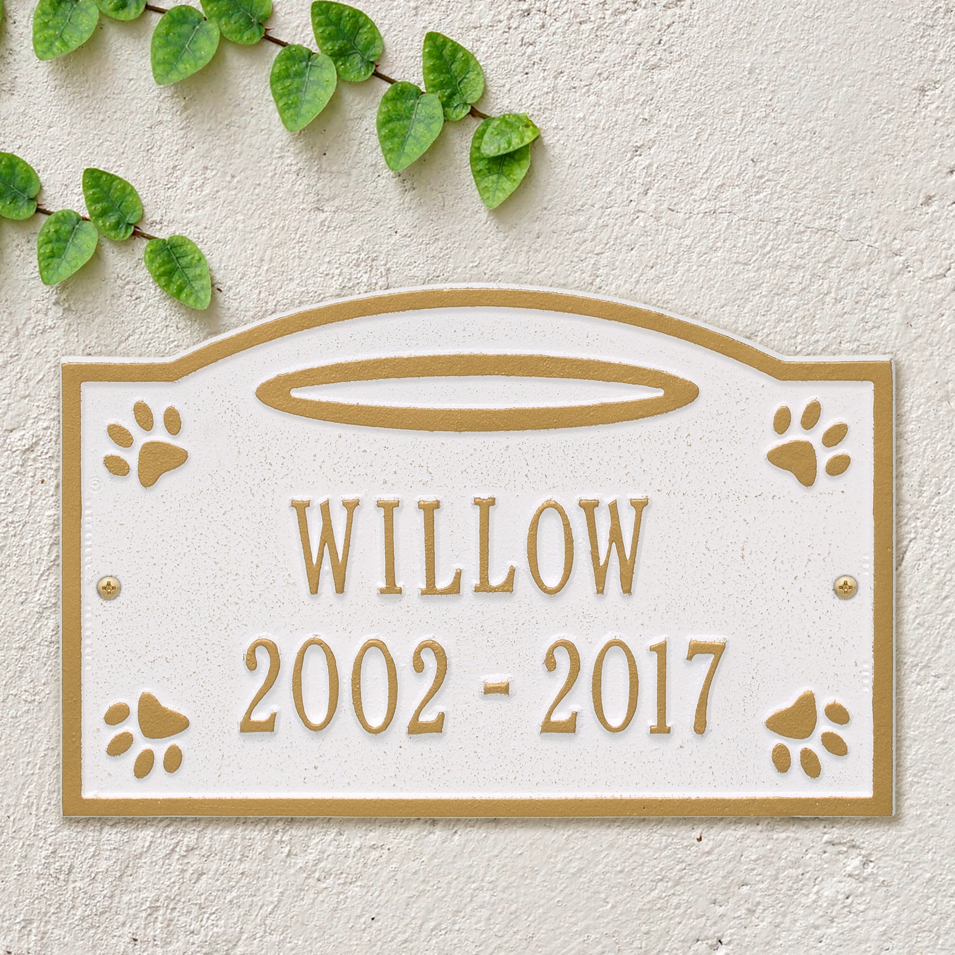 Whitehall Products Angel In Heaven Pet Memorial Personalized Wall Or Ground Plaque Two Lines Bronze Verdigris