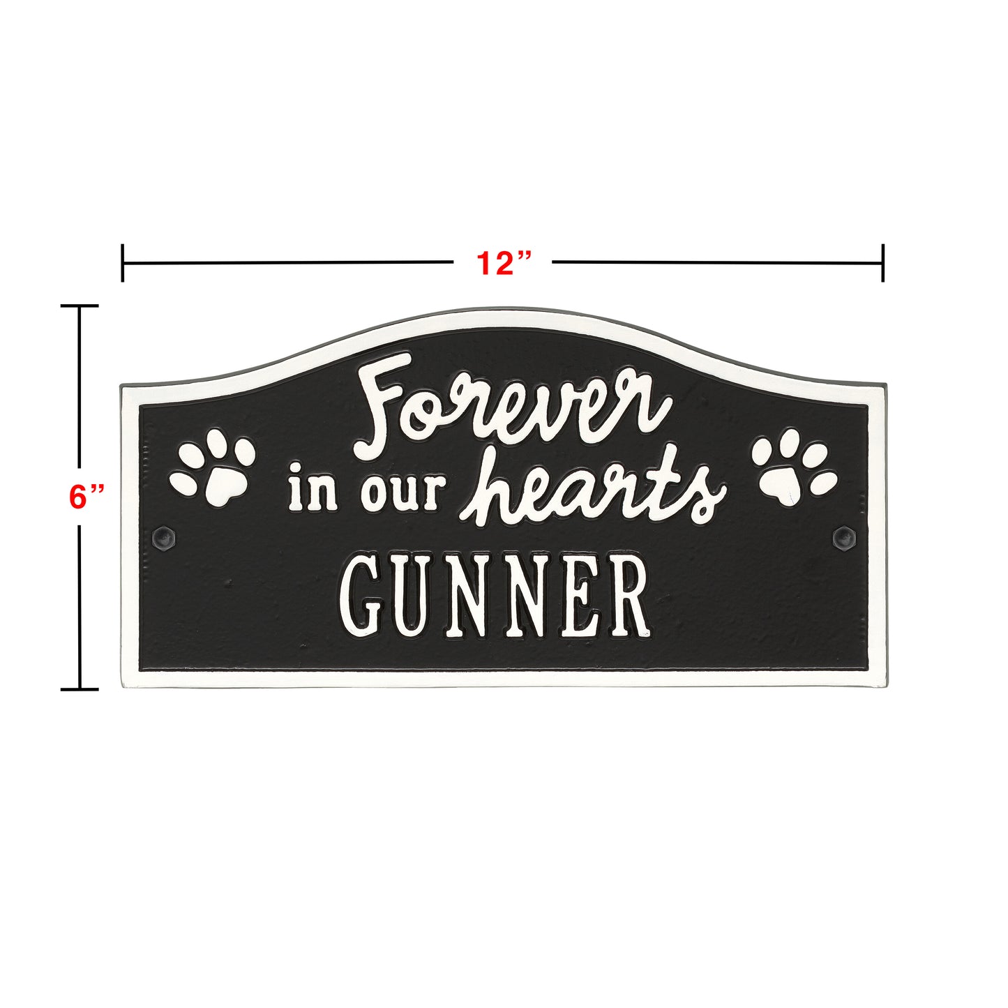 Whitehall Products Forever In Our Hearts Personalized Pet Wall Or Ground Memorial Plaque One Line Black/gold