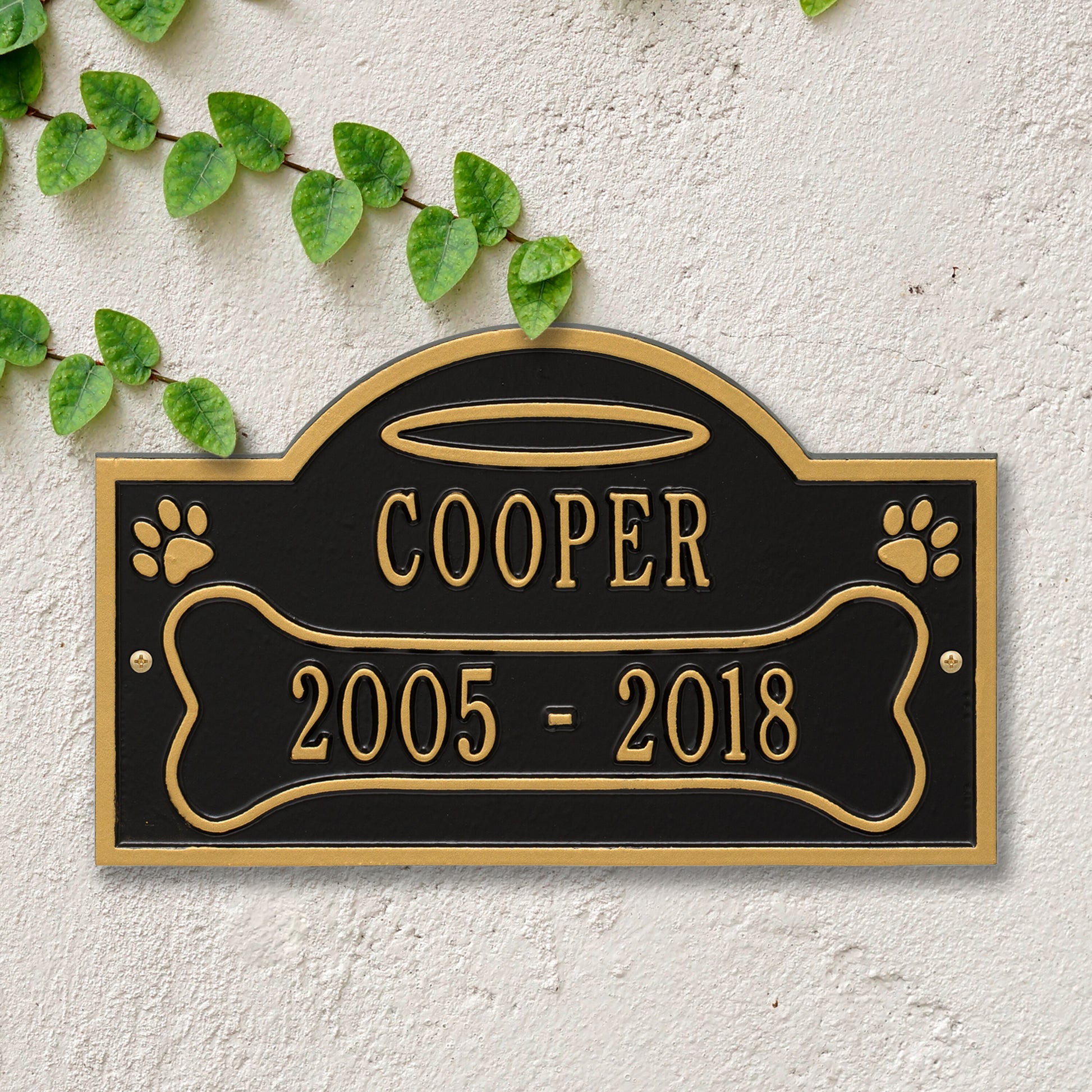 Whitehall Products All Dogs Go To Heaven Pet Memorial Personalized Wall Or Ground Plaque Two Lines Antique Copper