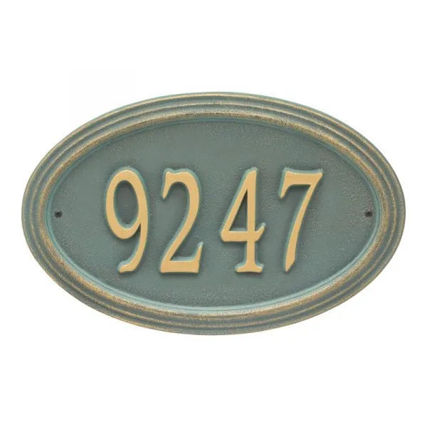Concord Oval Standard Wall Address Plaque - One Line