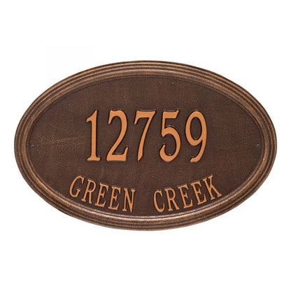 Concord Oval Estate Wall Address Plaque - Two Line