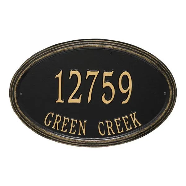 Concord Oval Estate Wall Address Plaque - Two Line