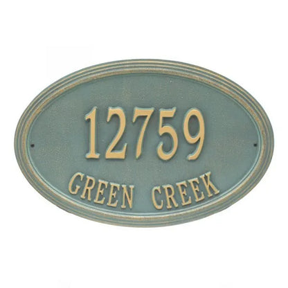 Concord Oval Estate Wall Address Plaque - Two Line