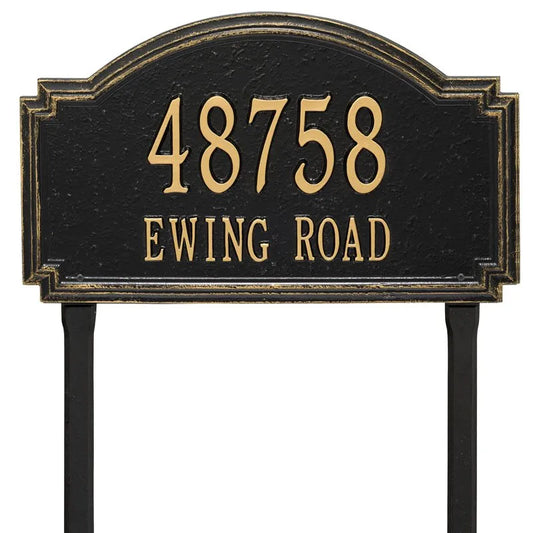 Williamsburg Estate Lawn Address Plaque - Two Line