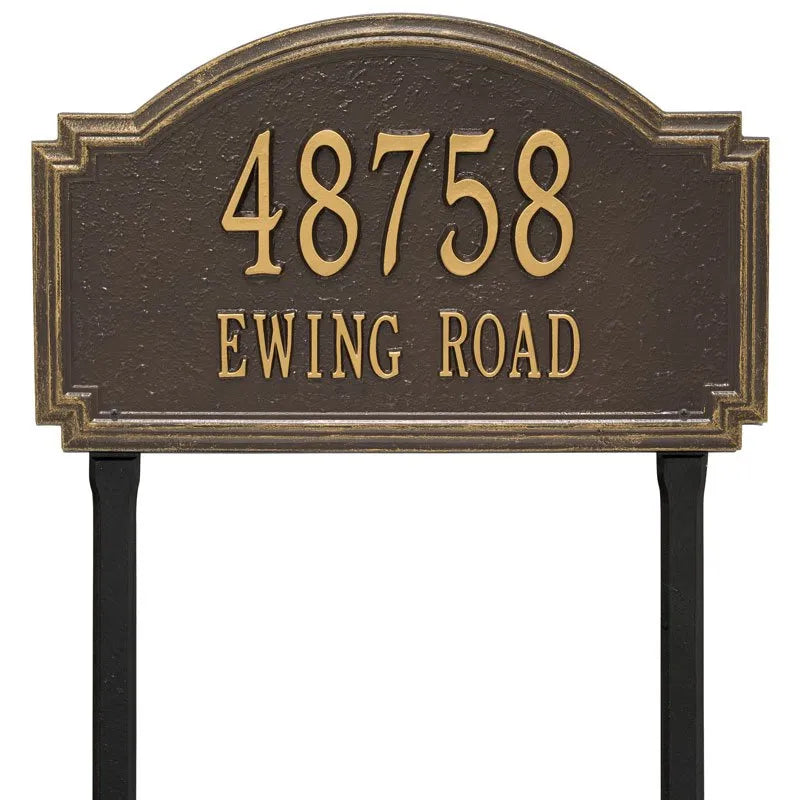 Williamsburg Estate Lawn Address Plaque - Two Line