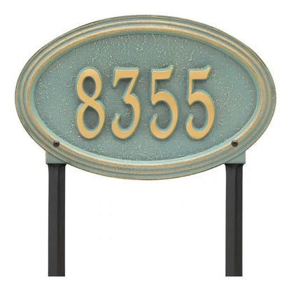 Concord Oval Standard Lawn Address Plaque - One Line