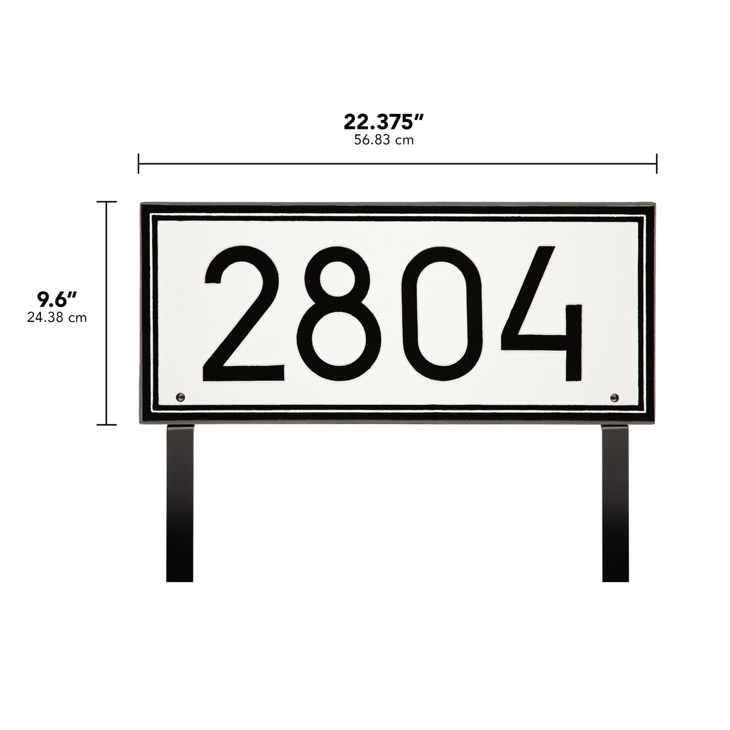 Whitehall Double Line Modern Font Rectangle Estate Lawn Plaque - One Line