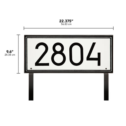 Whitehall Double Line Modern Font Rectangle Estate Lawn Plaque - One Line