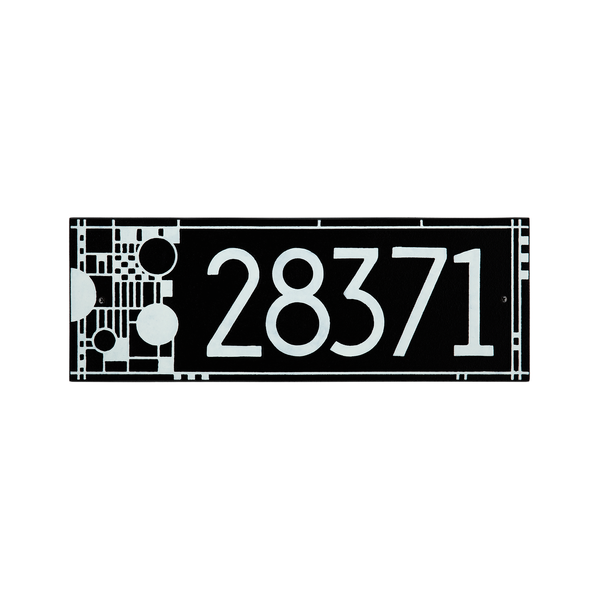 Whitehall Products Frank Lloyd Wright Coonley Modern Plaque - Standard One Line - Color Black/White