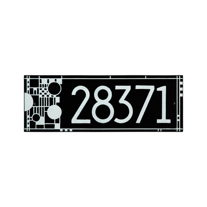 Whitehall Products Frank Lloyd Wright Coonley Modern Plaque - Standard One Line - Color Black/White