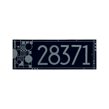 Whitehall Products Frank Lloyd Wright Coonley Modern Plaque - Standard One Line - Color Dark Blue/Silver