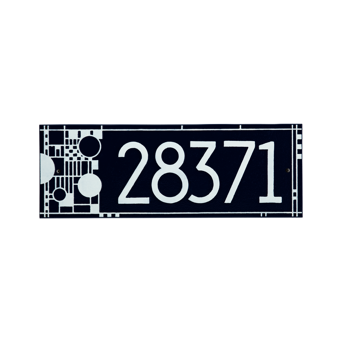 Whitehall Products Frank Lloyd Wright Coonley Modern Plaque - Standard One Line - Color Dark Blue/White