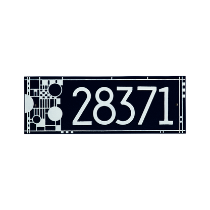 Whitehall Products Frank Lloyd Wright Coonley Modern Plaque - Standard One Line - Color Dark Blue/White