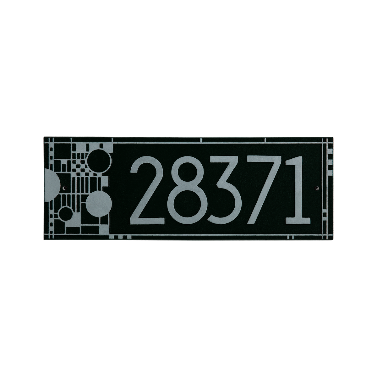 Whitehall Products Frank Lloyd Wright Coonley Modern Plaque - Standard One Line - Color Green/Silver