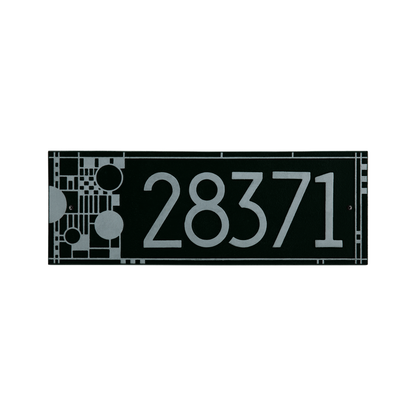 Whitehall Products Frank Lloyd Wright Coonley Modern Plaque - Standard One Line - Color Green/Silver