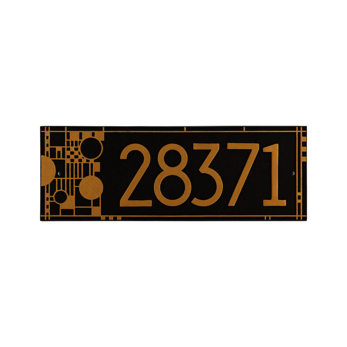 Whitehall Products Frank Lloyd Wright Coonley Modern Plaque - Standard One Line - Color Dark Bronze/Gold