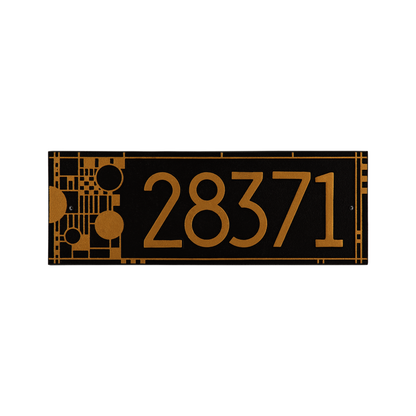 Whitehall Products Frank Lloyd Wright Coonley Modern Plaque - Standard One Line - Color Dark Bronze/Gold