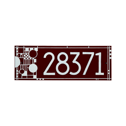Whitehall Products Frank Lloyd Wright Coonley Modern Plaque - Standard One Line - Color Red/White