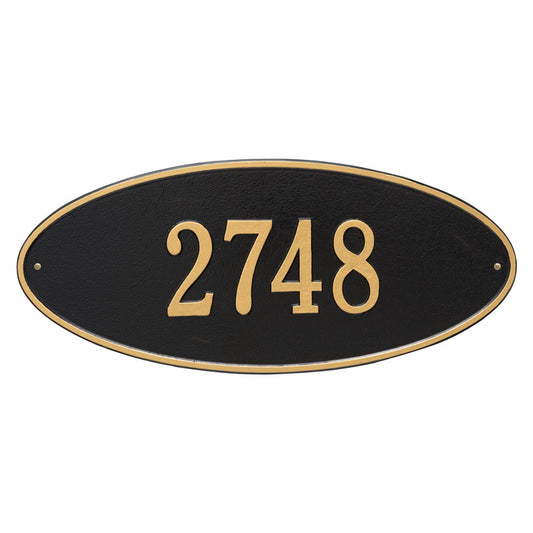 Whitehall Products Madison Oval Estate Wall Plaque One Line Black/gold