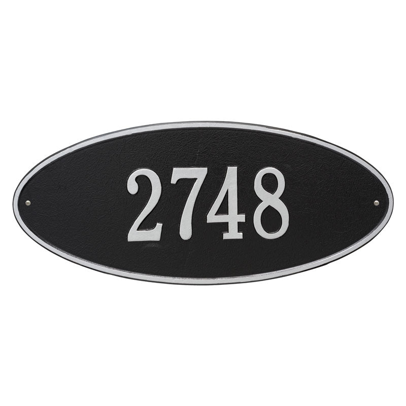 Whitehall Products Madison Oval Estate Wall Plaque One Line Black/silver